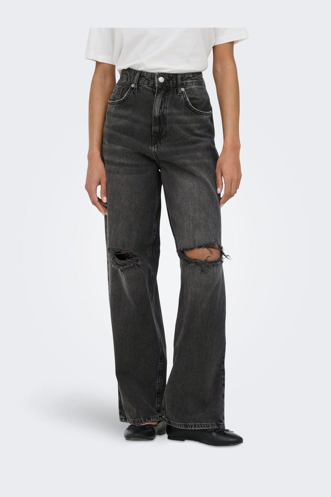 Only - Onlamber Lw Destroy Ovs Baggy Dot - 5016898 Washed Black