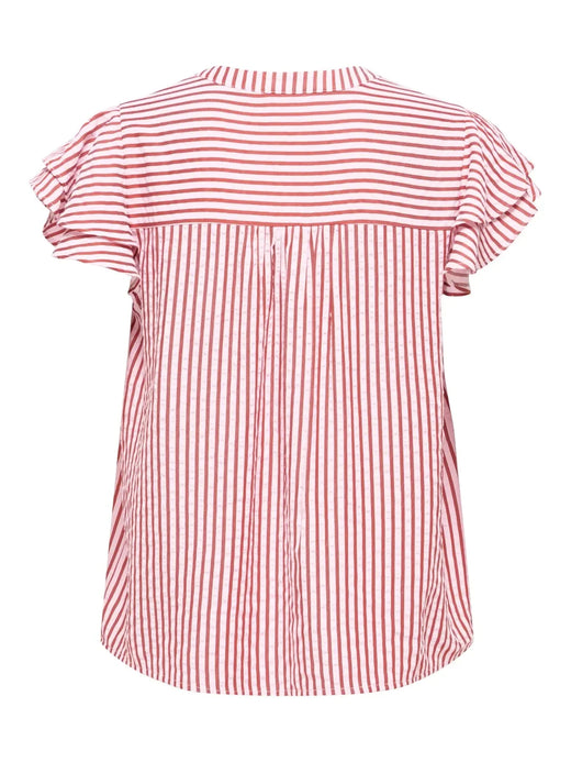 Only - Onlbari Sl Frill V-Neck Top - 5025186 Romance Rose W. Spice Apple Toppe 
