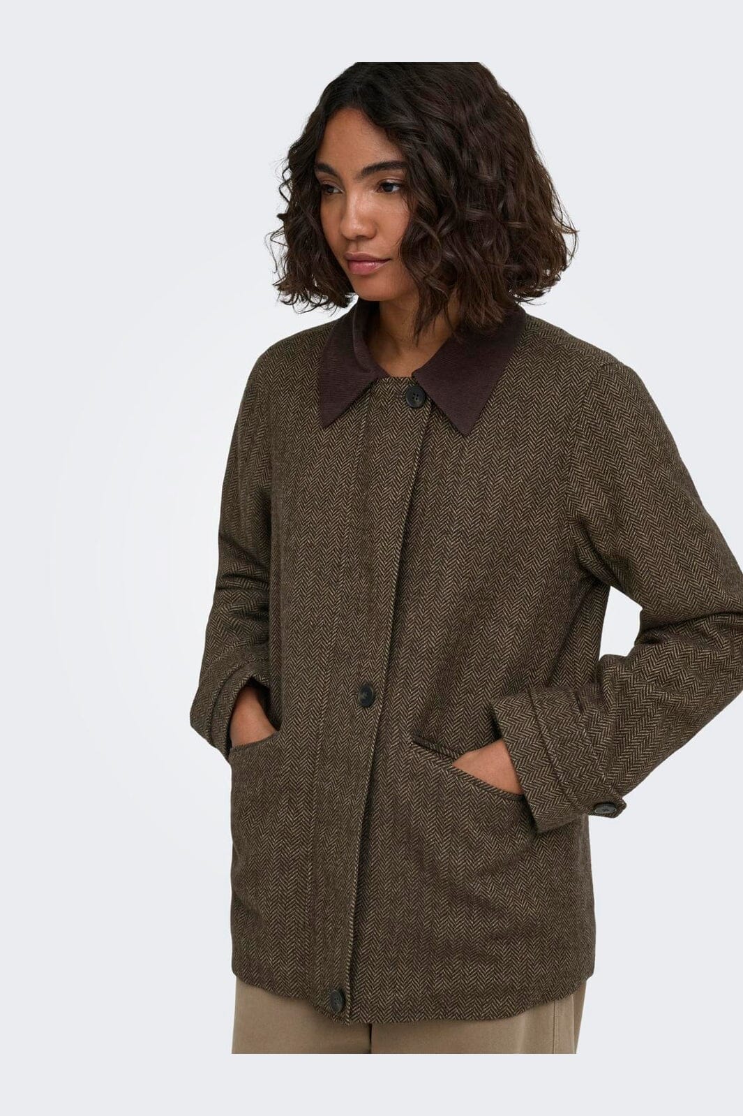 Only - Onlbeau Cord Jacket Cc - 5009293 Hot Fudge