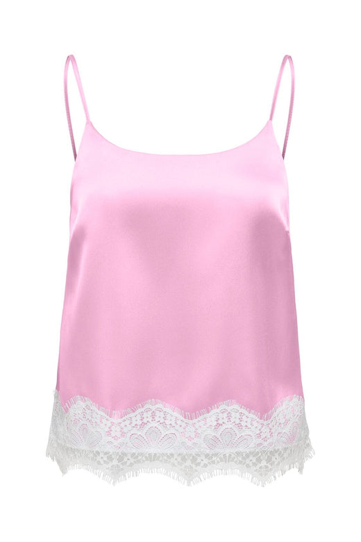 Only - Onlbella Satin Lace Detail Top - 5116487 Pirouette White Lace