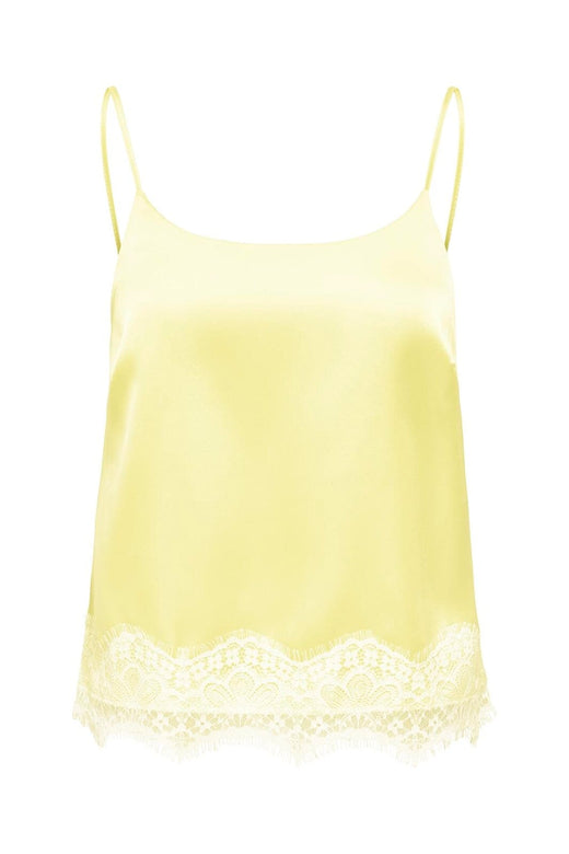 Only - Onlbella Satin Lace Detail Top - 5123155 Double Cream White Lace