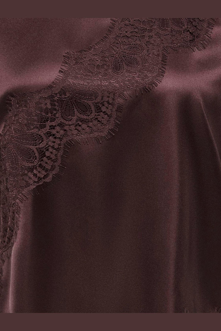 Only - Onlbella Ss Satin Lace Top - 5116500 Chocolate Torte Dtm Lace