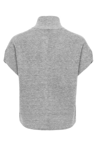 Only - Onlbianca Sl Highneck Zip Vest Knt - 5172505 Medium Grey Melange Silver Zip Frakker 