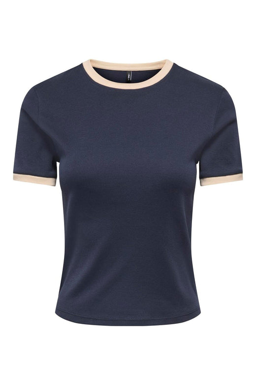 Only - Onlbina S/S Short Top Solid - 5189713 Night Sky Biscotfi Contrast