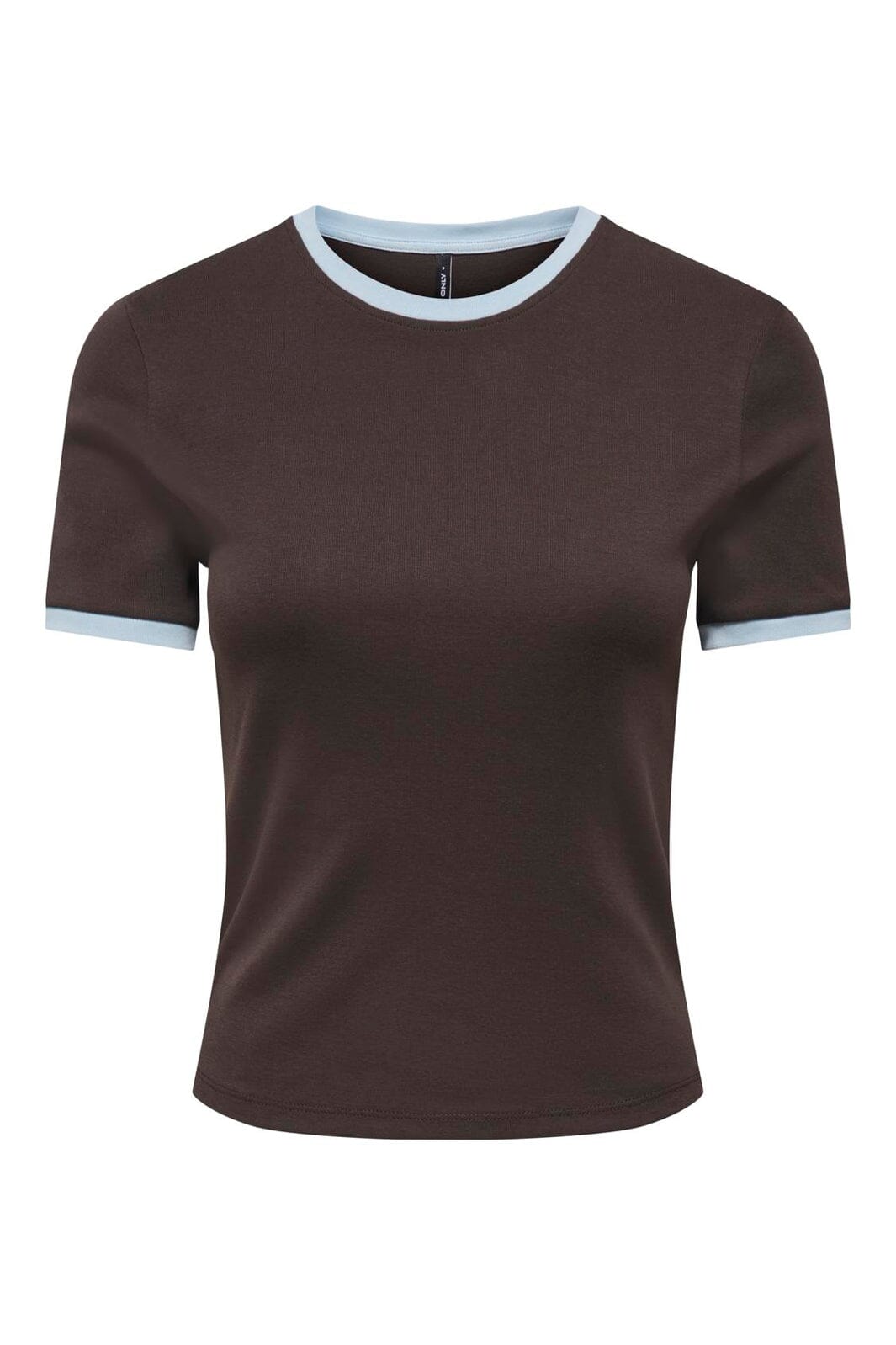 Only - Onlbina S/S Short Top Solid - 5189714 Chocolate Torte Cashmere Contrast