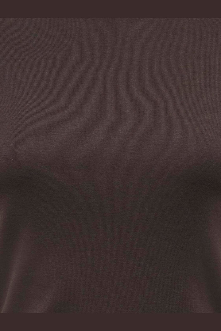 Only - Onlbina S/S Short Top Solid - 5189714 Chocolate Torte Cashmere Contrast