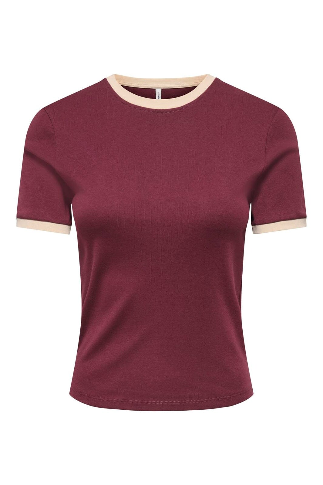 Only - Onlbina S/S Short Top Solid - 5189718 Windsor Wine Biscotfi Contrast