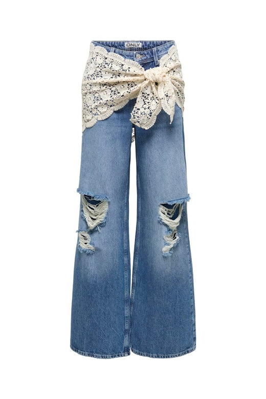 Only - Onlcarrie Reg Crochet Des Wide Dot - 5102334 Medium Blue Denim Crochet Belt