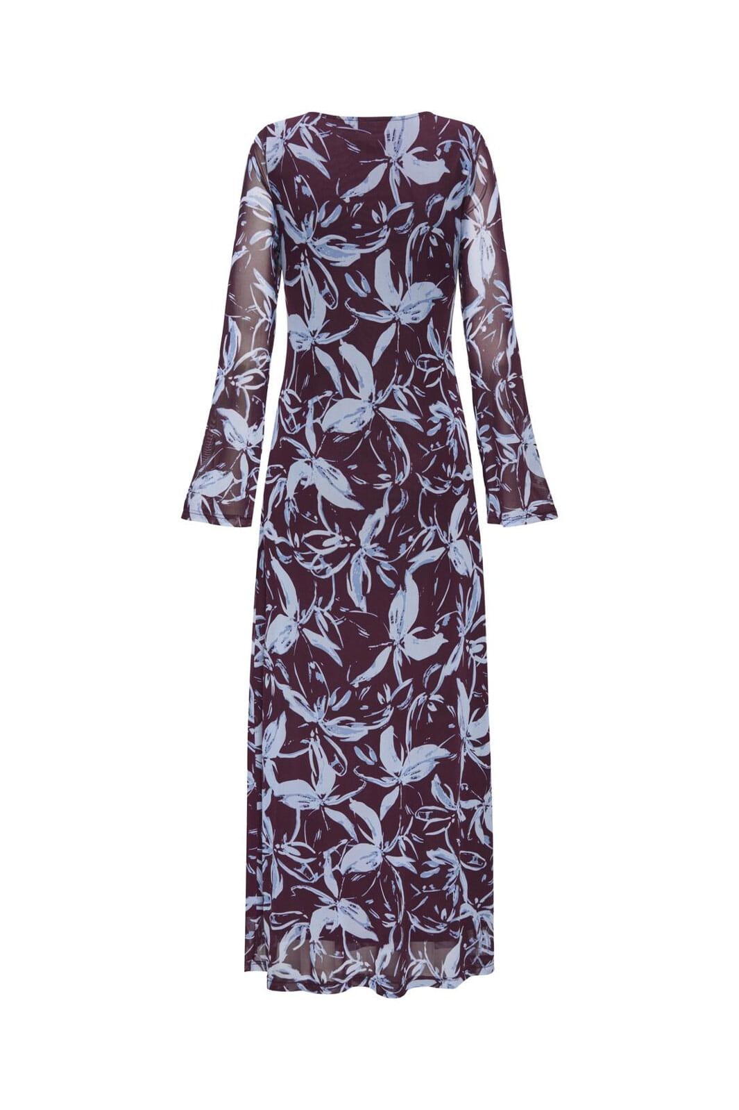 Only - Onlcyril Mesh L/S Ankel Dress - 4963719 Port Royale Blue Flowers