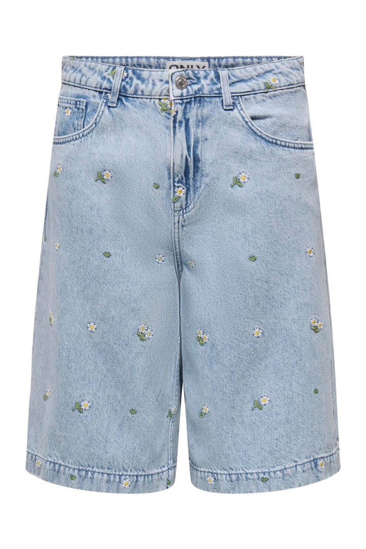 Only - Onldorsi-Cassie Emb Long Shorts Akm - 5031107 Light Blue Denim