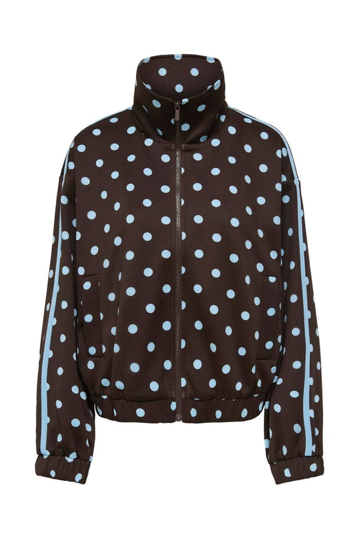 Only - Onldotier Zip Jacket - 5265253 Coffee Bean Cashmer Blue Dots + Panels