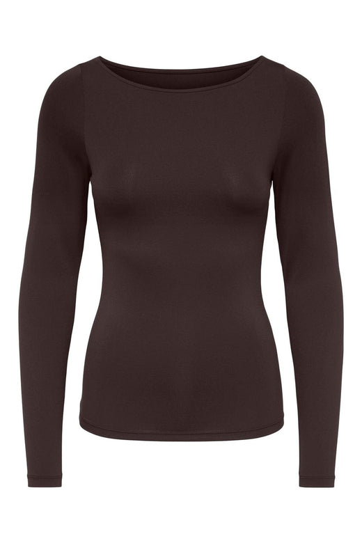 Only - Onlea L/S Boatneck Top - 5203218 Chocolate Torte