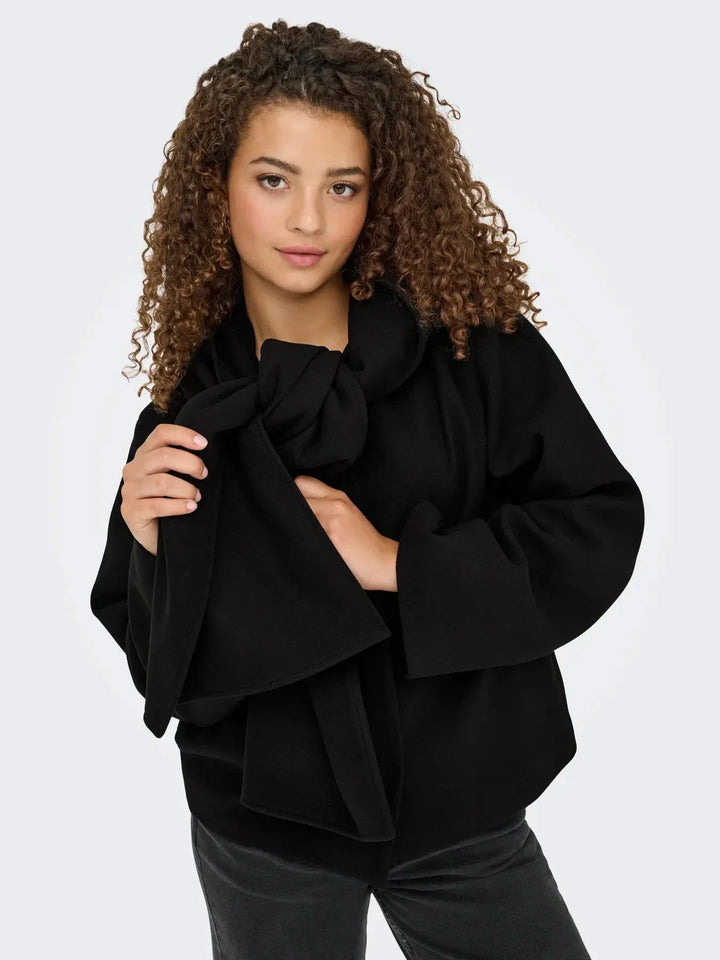Only - Onlelba Life Scarf Jacket Cc - 4852335 Black W.Rose Lining Frakker 