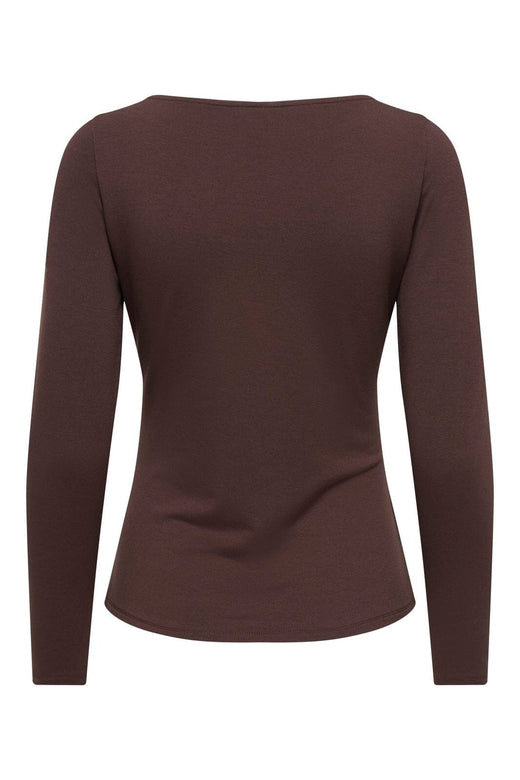 Only - Onlelena L/S Boatneck Metal Top - 5085415 Coffee Bean Gold Charm