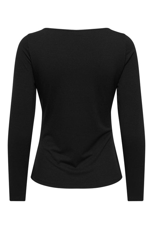 Only - Onlelena L/S Boatneck Metal Top - 5085416 Black Silver Charm