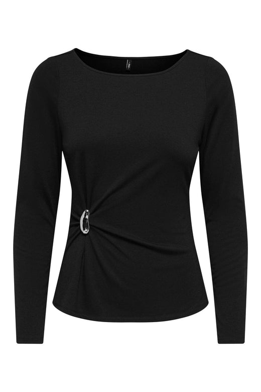 Only - Onlelena L/S Boatneck Metal Top - 5085416 Black Silver Charm