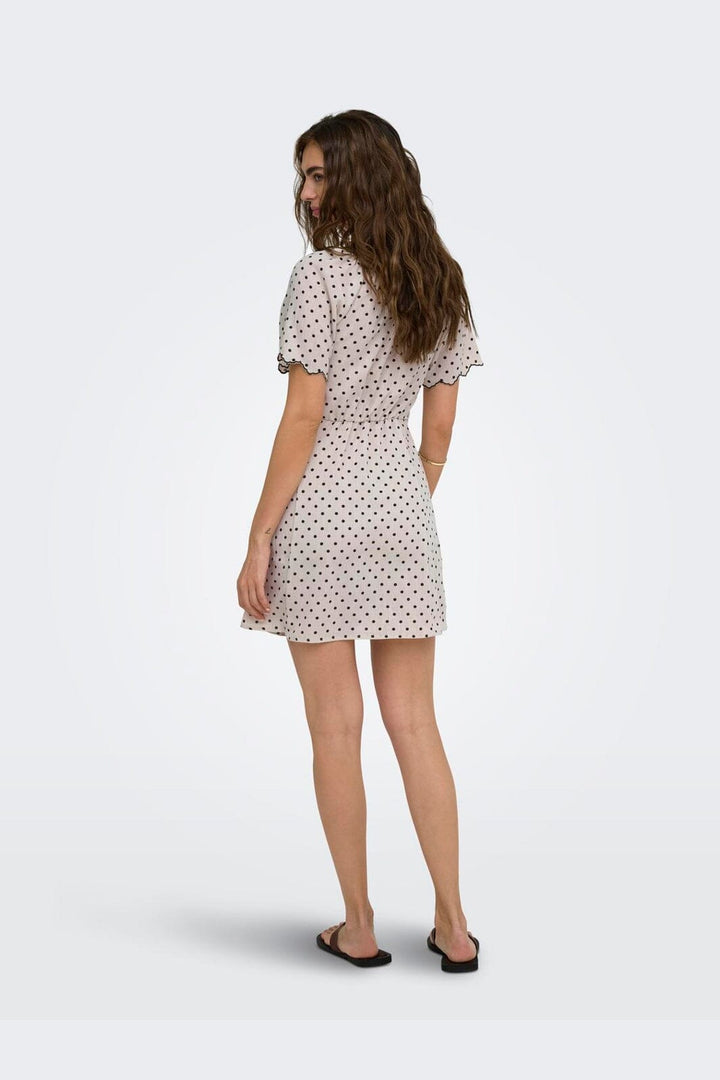 Only - Onlemmia S/S Emb Short Dress - 5078263 Pumice Stone Delicioso Dot