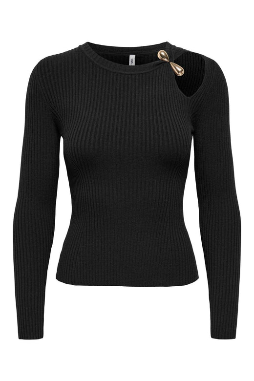 Only - Onlflou Ls Buckle O-Neck Cc Knt - 5100818 Black Gold Buckle