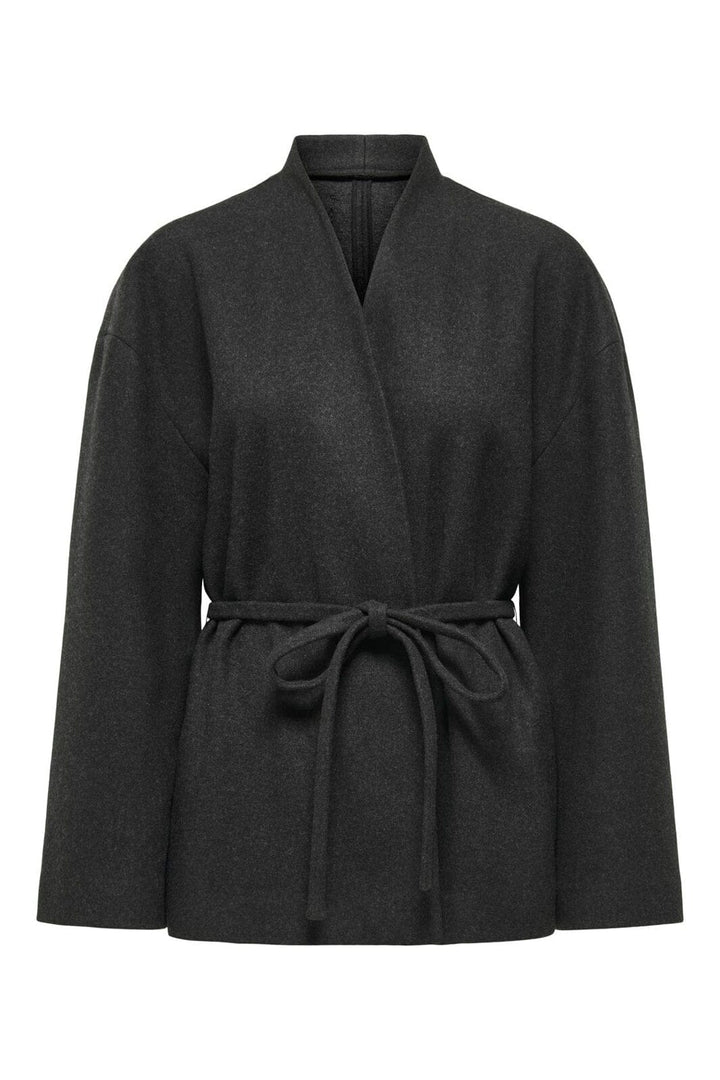 Only - Onlfox-Trillion Belt Jacket - 4960762 Dark Grey Melange