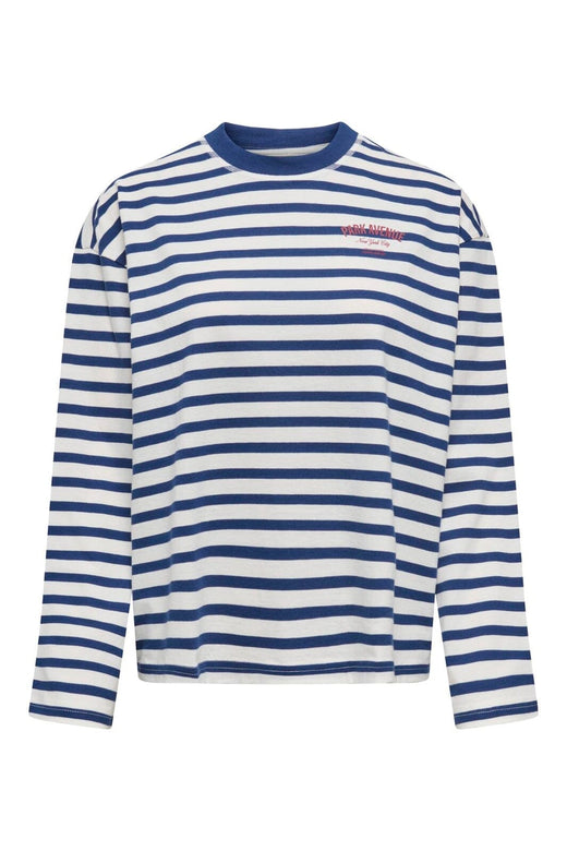 Only - Onlfreja L/S Stripe Top - 5060254 Cloud Dancer Navy (Ida) Print Park