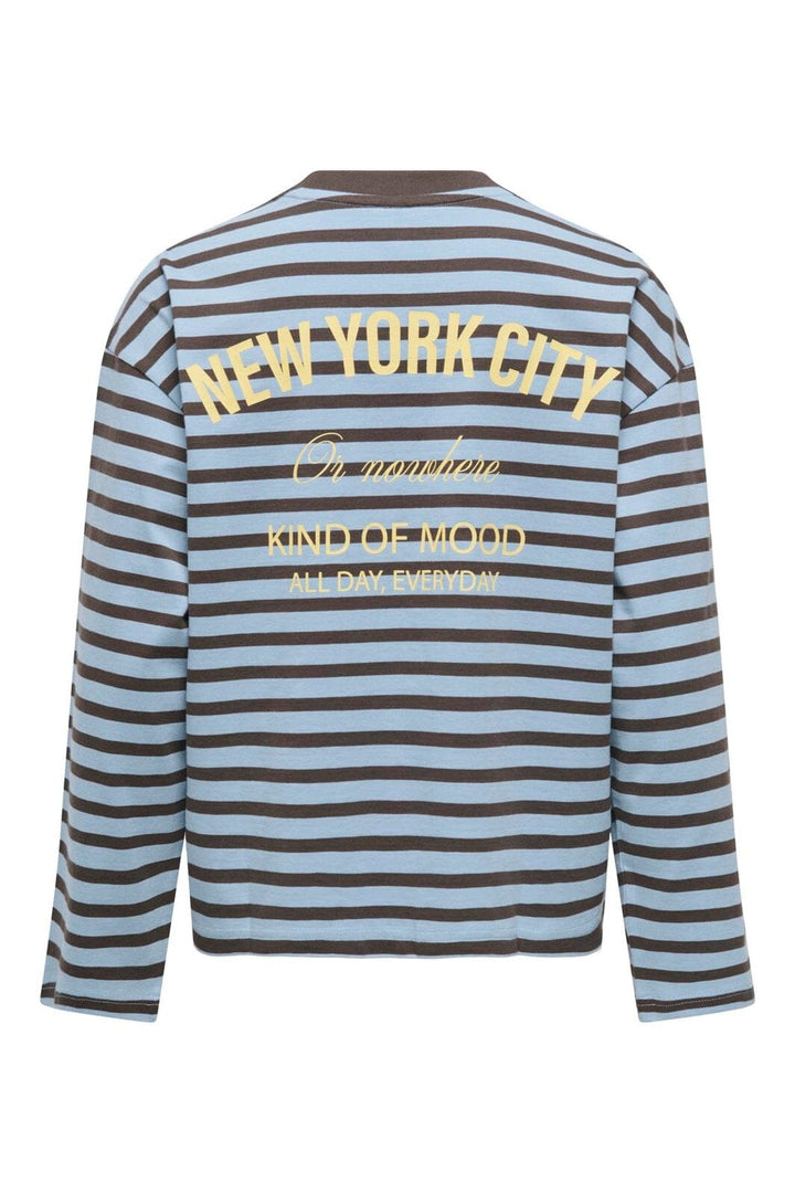 Only - Onlfreja L/S Stripe Top - 5060270 Cashmere Blue Bracken (Ida) Print Park
