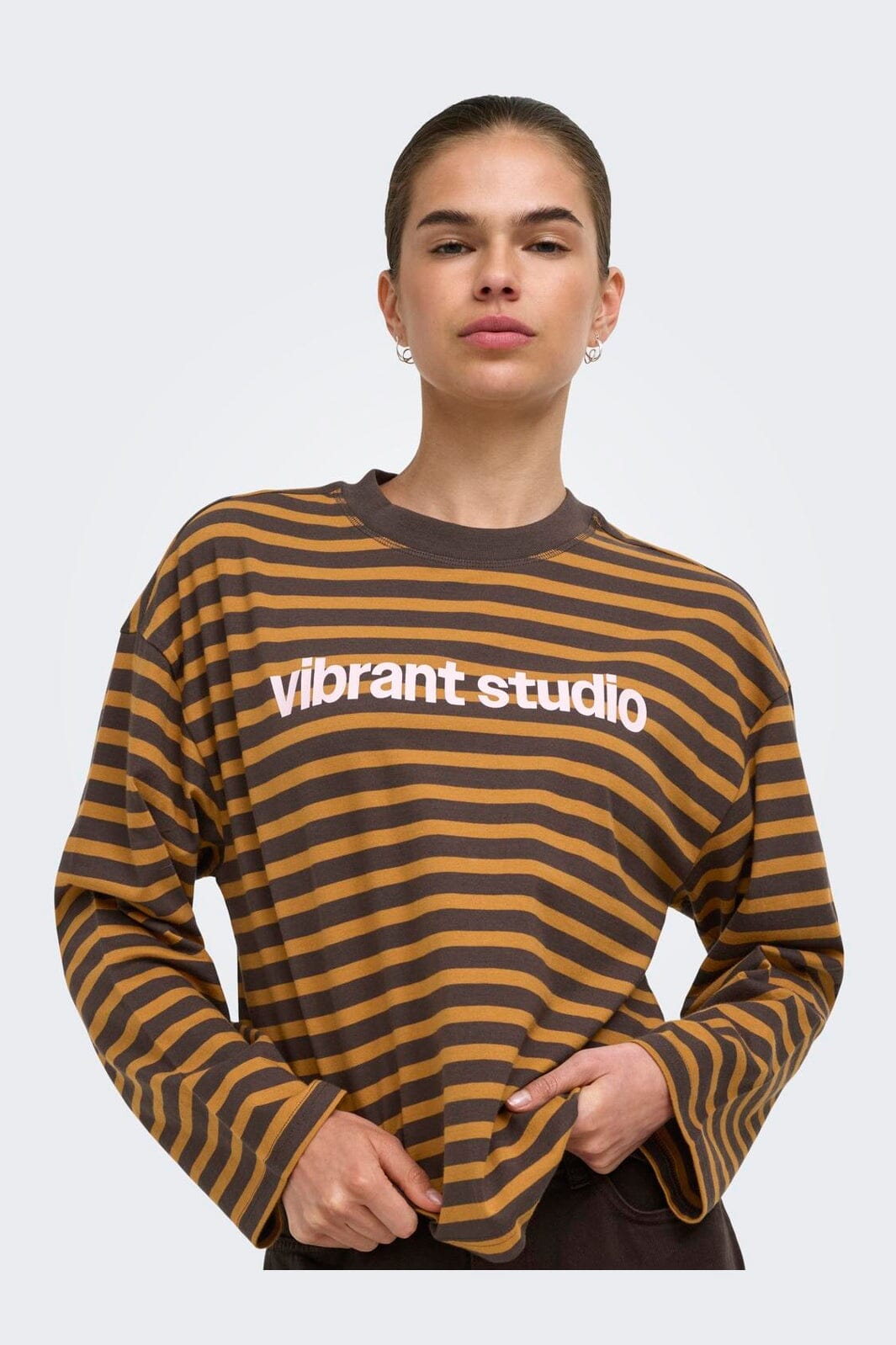 Only - Onlfreja L/S Stripe Top Cc - 5060271 Bracken Buckthorn (Ida) Print Vibrant