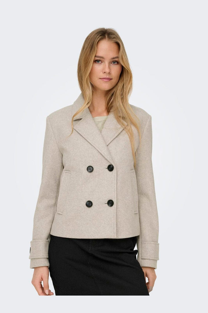 Only - Onlfreja Short Db Jacket - 4631449 Humus Melange