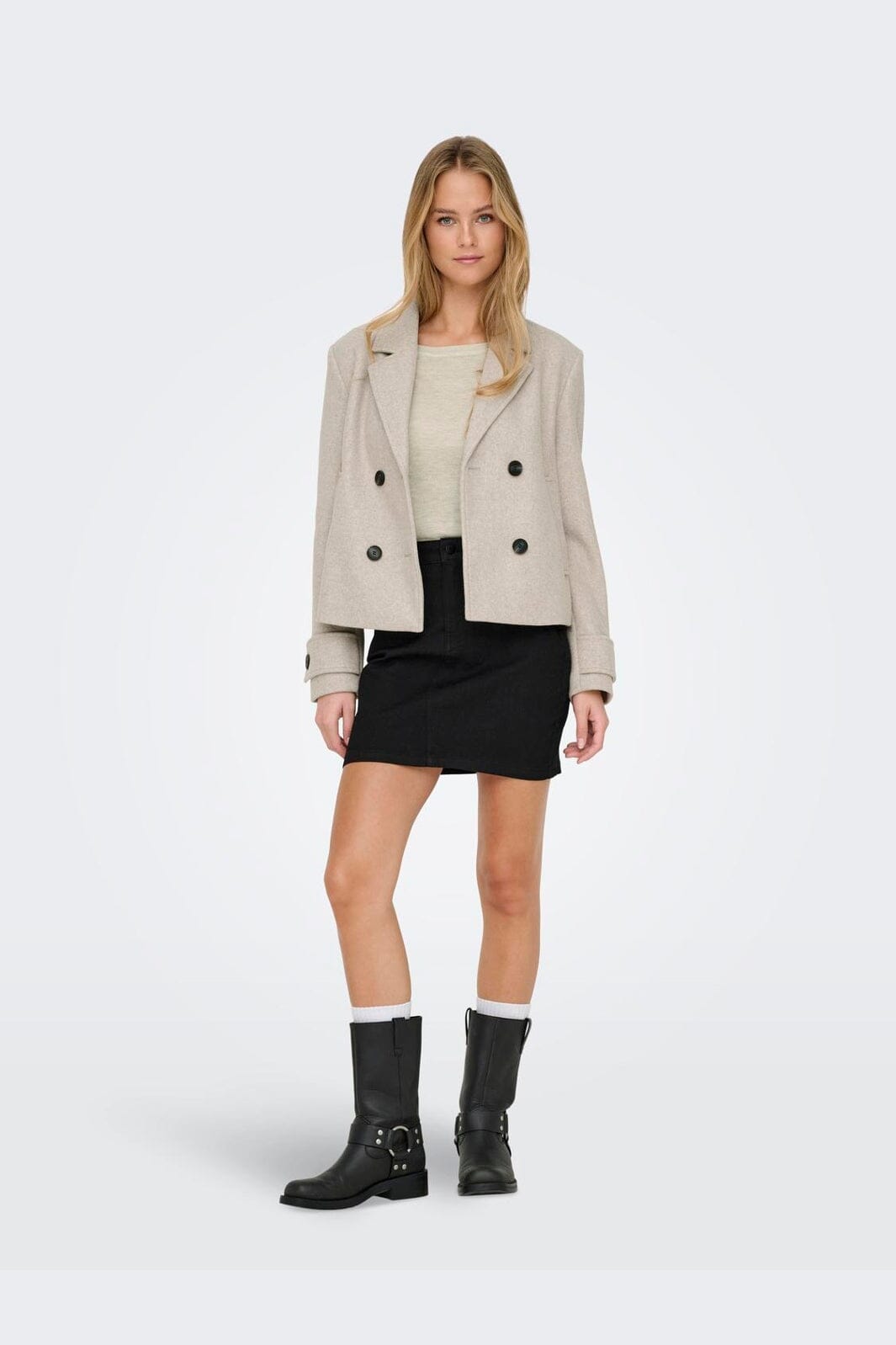 Only - Onlfreja Short Db Jacket - 4631449 Humus Melange