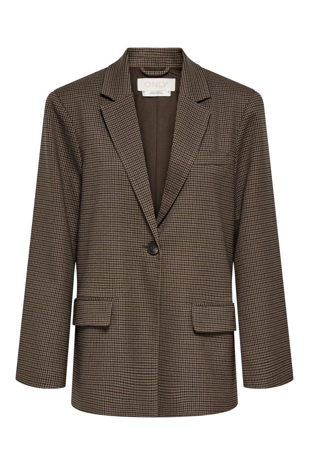 Only - Onlgilla L/S Slit Check Blazer Tlr - 5183851 Walnut Naval Academy
