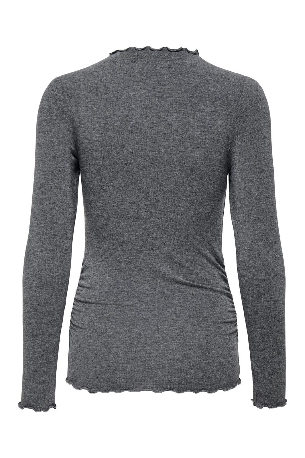 Only - Onlglamour L/S Mockneck Ruching Top - 4868646 Dark Grey Melange