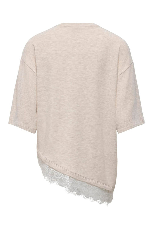 Only - Onlglamour S/S Lace T-Shirt - 5200488 Oatmeal Cd Lace