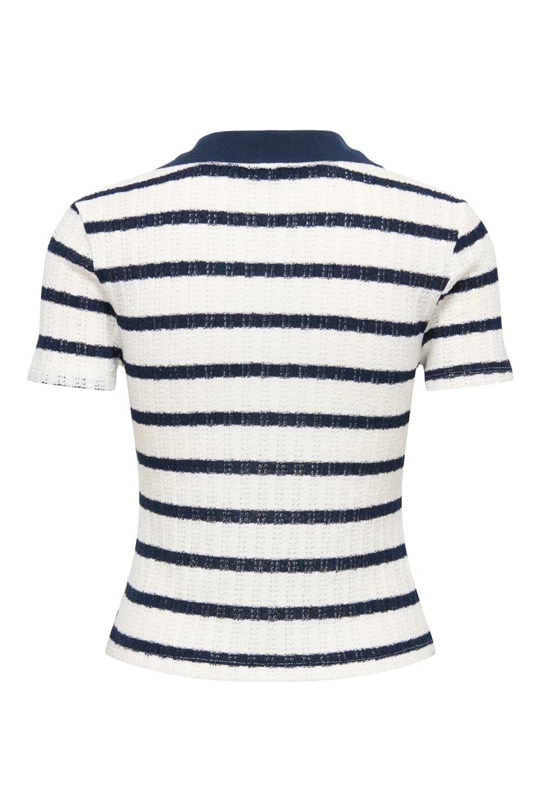 Only - Onlhalia S/S Collar Top Box - 5025279 Cloud Dancer Navy Blazer
