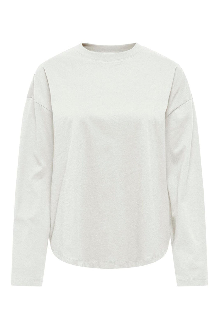 Only - Onlhappy L/S O-Neck Tee - 5121620 Cloud Dancer