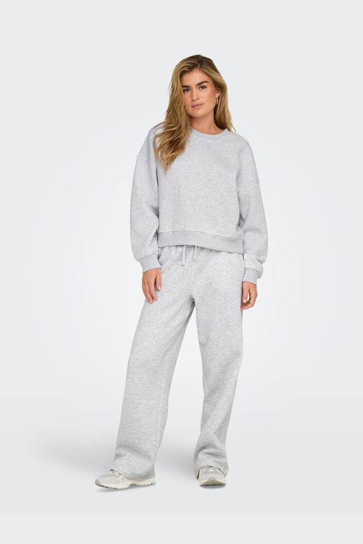 Only - Onlhappy Straight Pant Swt - 5199578 Light Grey Melange