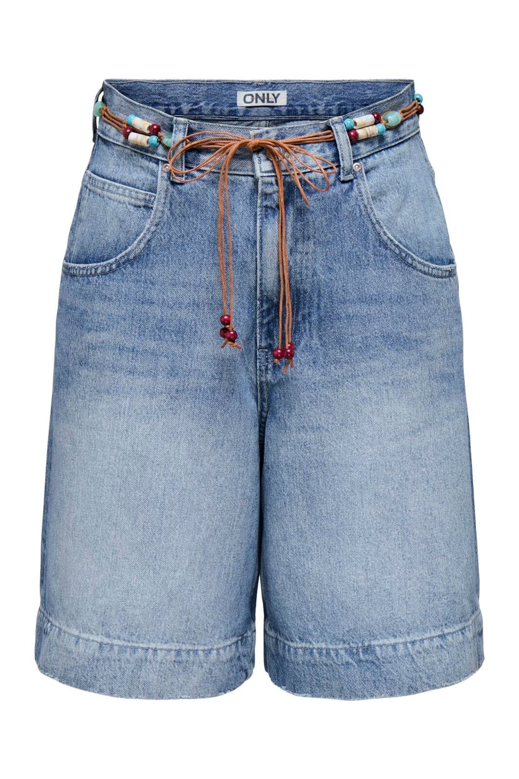 Only - Onlhollie Belt Shorts Azg - 5121055 Medium Blue Denim Belt