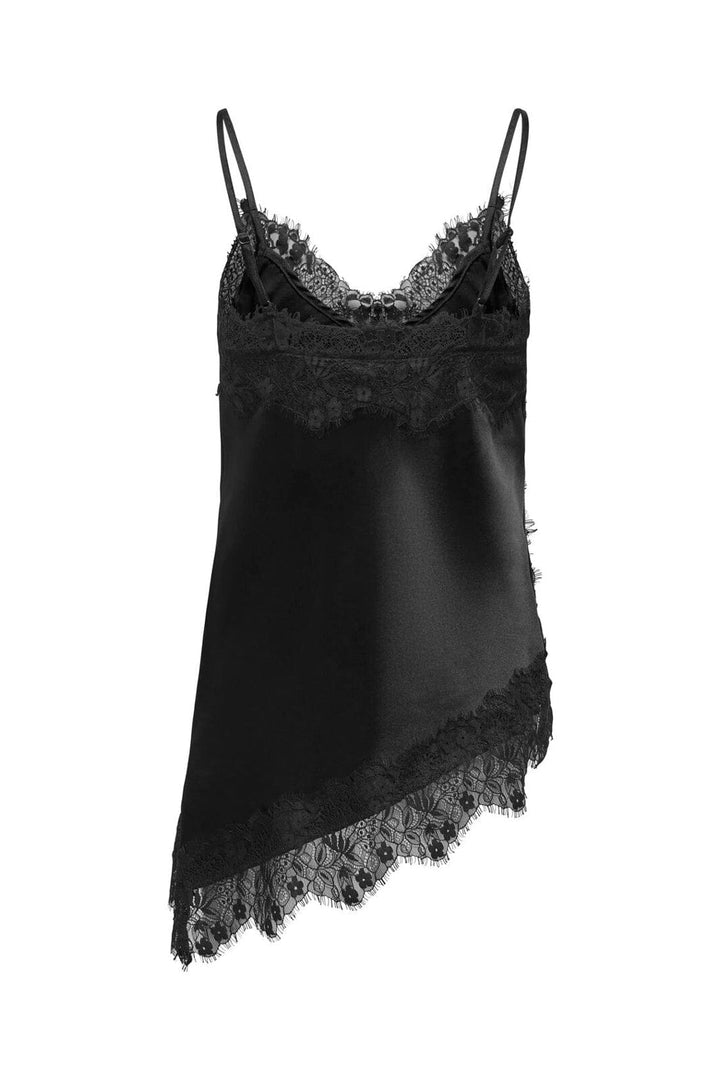 Only - Onlindona Strap Satin Lace Top - 5082574 Black