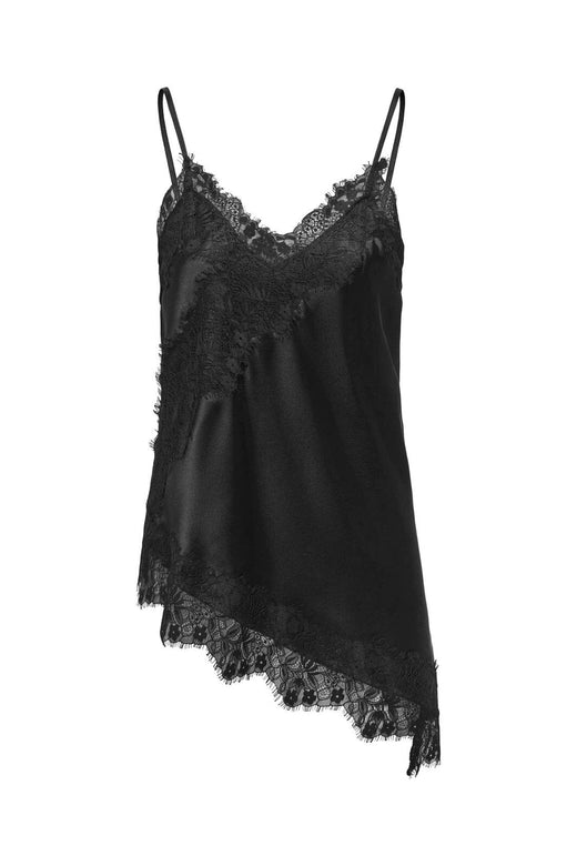 Only - Onlindona Strap Satin Lace Top - 5082574 Black