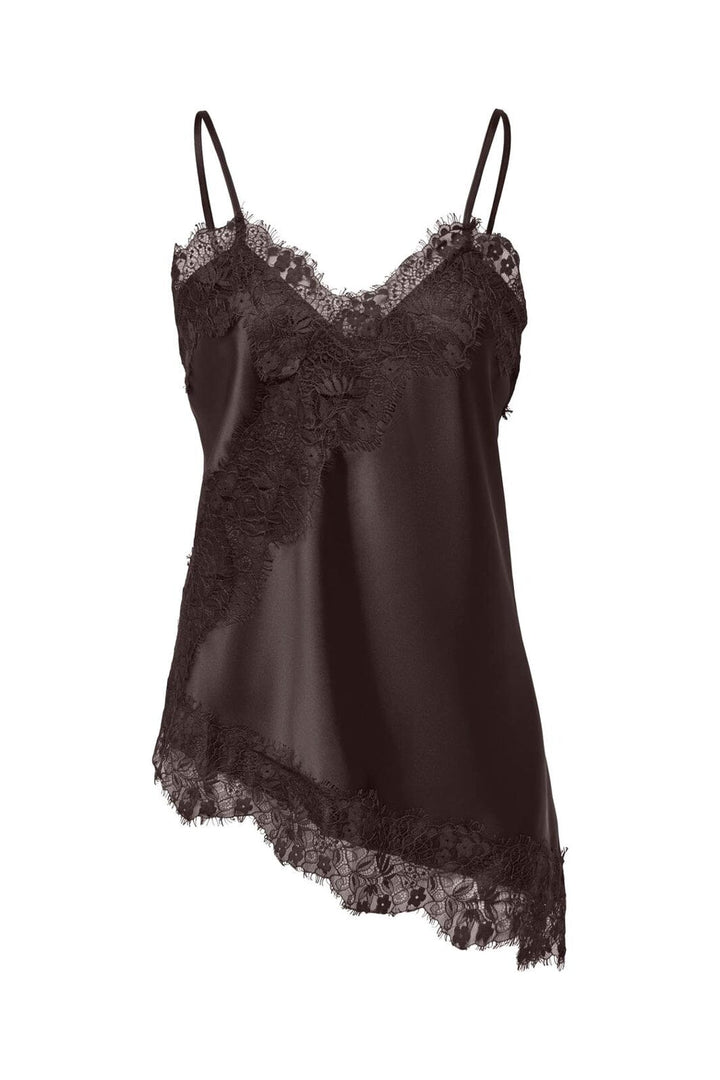 Only - Onlindona Strap Satin Lace Top - 5187762 Chocolate Torte