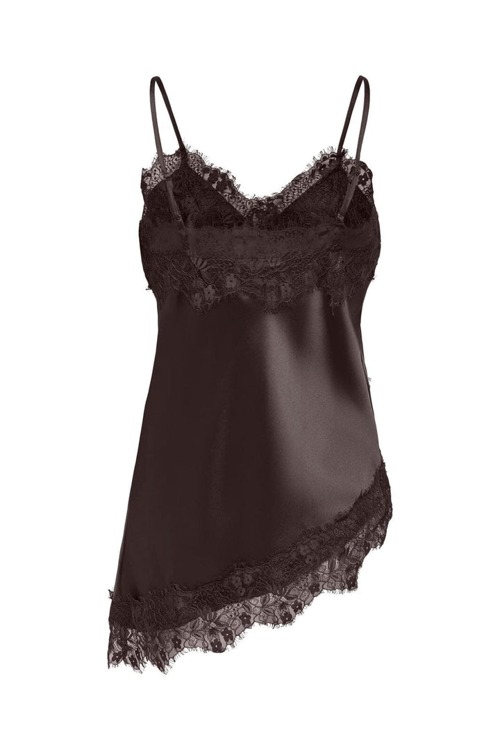 Only - Onlindona Strap Satin Lace Top - 5187762 Chocolate Torte