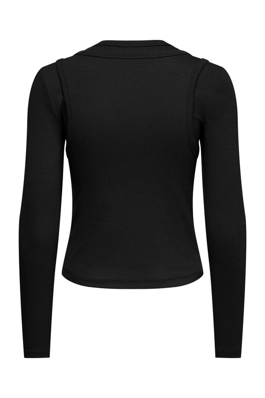 Only - Onljilli L/S O-Neck Double Top - 5170611 Black