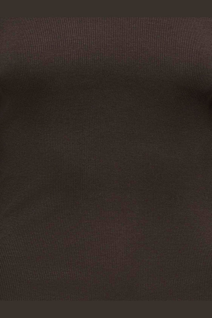 Only - Onlkathline 3/4 Rib Boatneck Top - 5212120 Coffee Bean