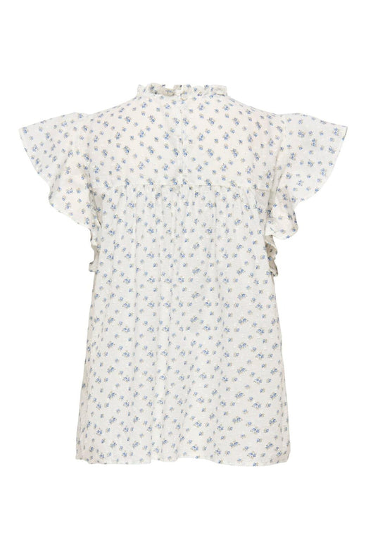 Only - Onlkatti S/S Dobby Top - 5041104 Cloud Dancer Clara Flower