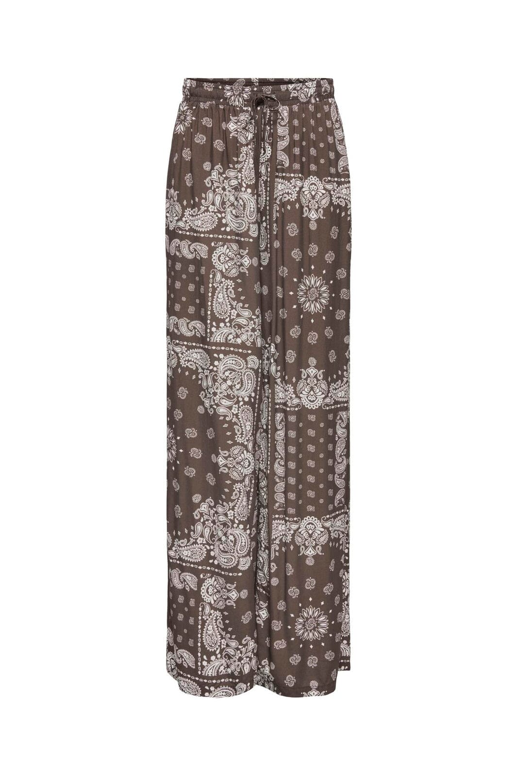 Only - Onlkavi Ambelpull Up Wide Pants - 5016297 Chocolate Martini Brown Bandana