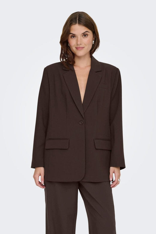 Only - Onllinda-Raven Life L/S Bf Blazer Tlr Ox - 4980287 Coffee Bean Blazere 