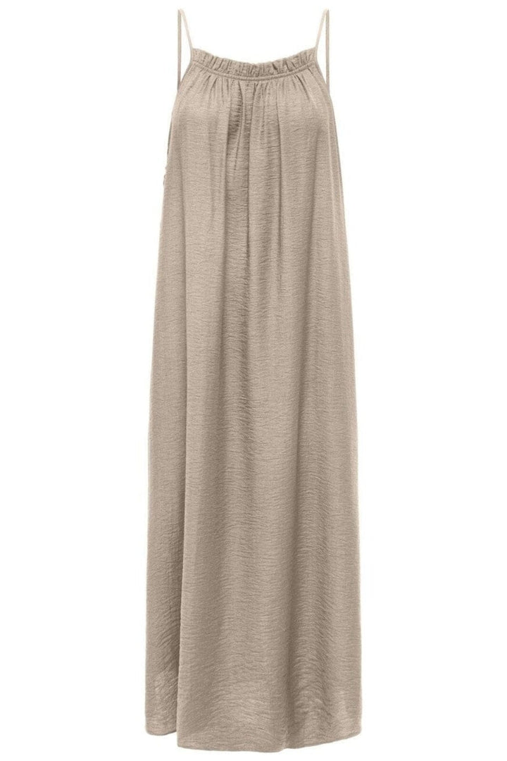 Only - Onllino S/L Long Ruffle Dress Ox - 4938579 Oxford Tan Kjoler 