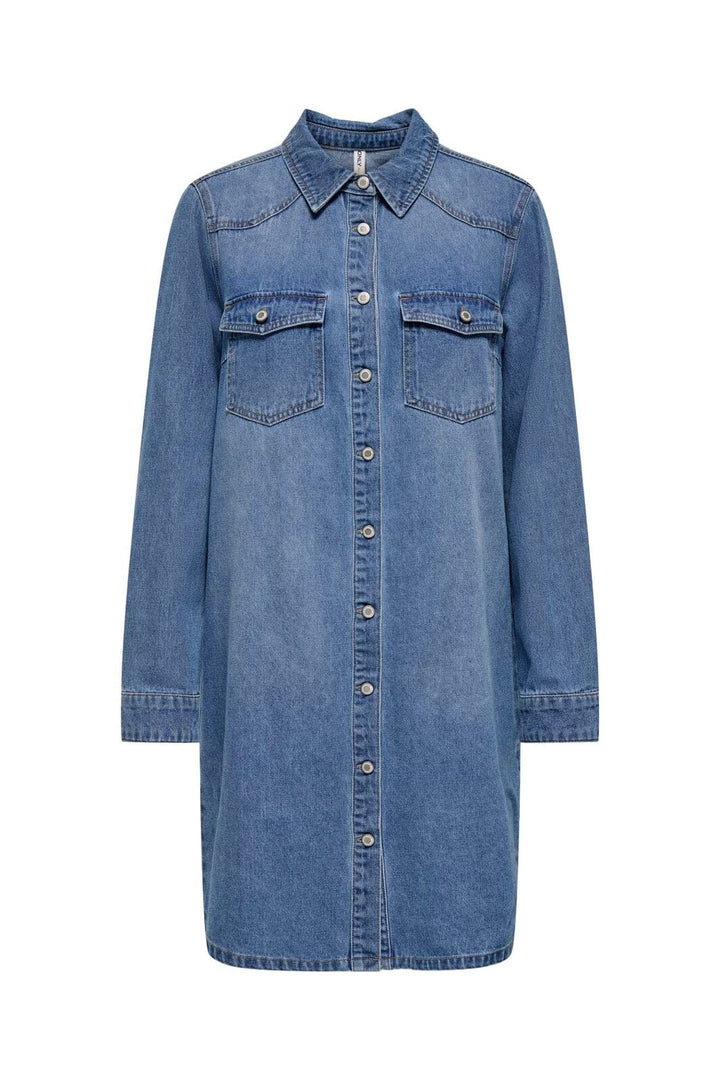 Only - Onllisa L/S Dress Gua - 4902964 Medium Blue Denim