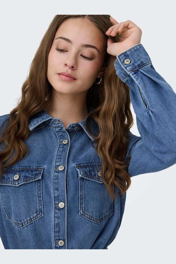 Only - Onllisa L/S Dress Gua - 4902964 Medium Blue Denim