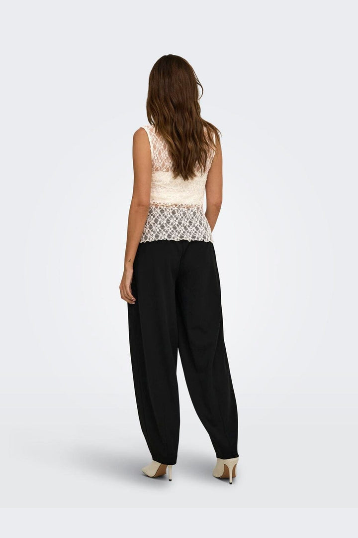 Only - Onlliva S/L Asymmetric Lace Top - 5202496 Egret