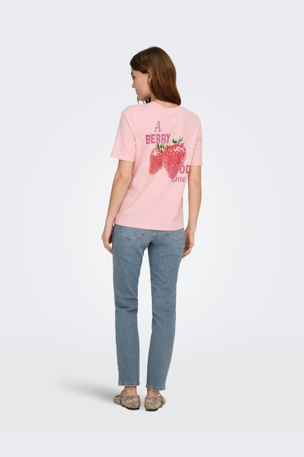Only - Onllucy Monja S/S Top - 5016617 Rosy Touch Strawberry
