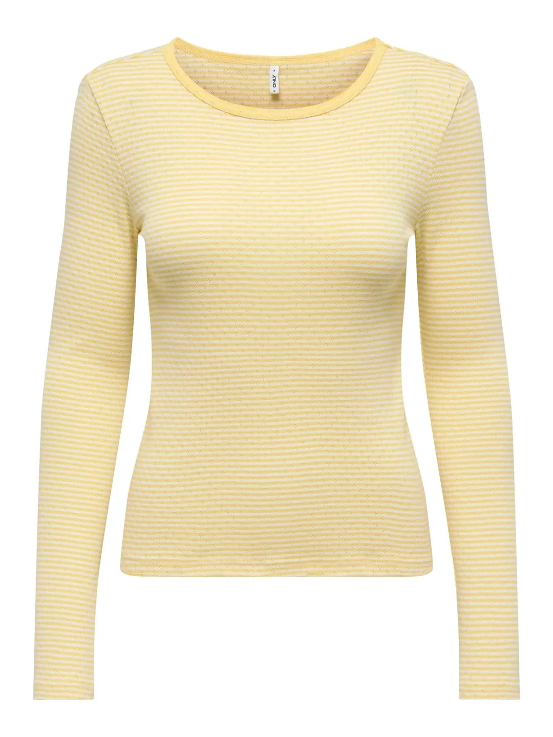 Only - Onlmadison L/S O-Neck Top - 4969689 Cloud Dancer Vivi Sunlight Bluser 